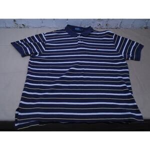 Vintage 90s Y2K XXL Ralph Lauren Short Sleeve Stripe 100% Cotton Polo Shirt Pony